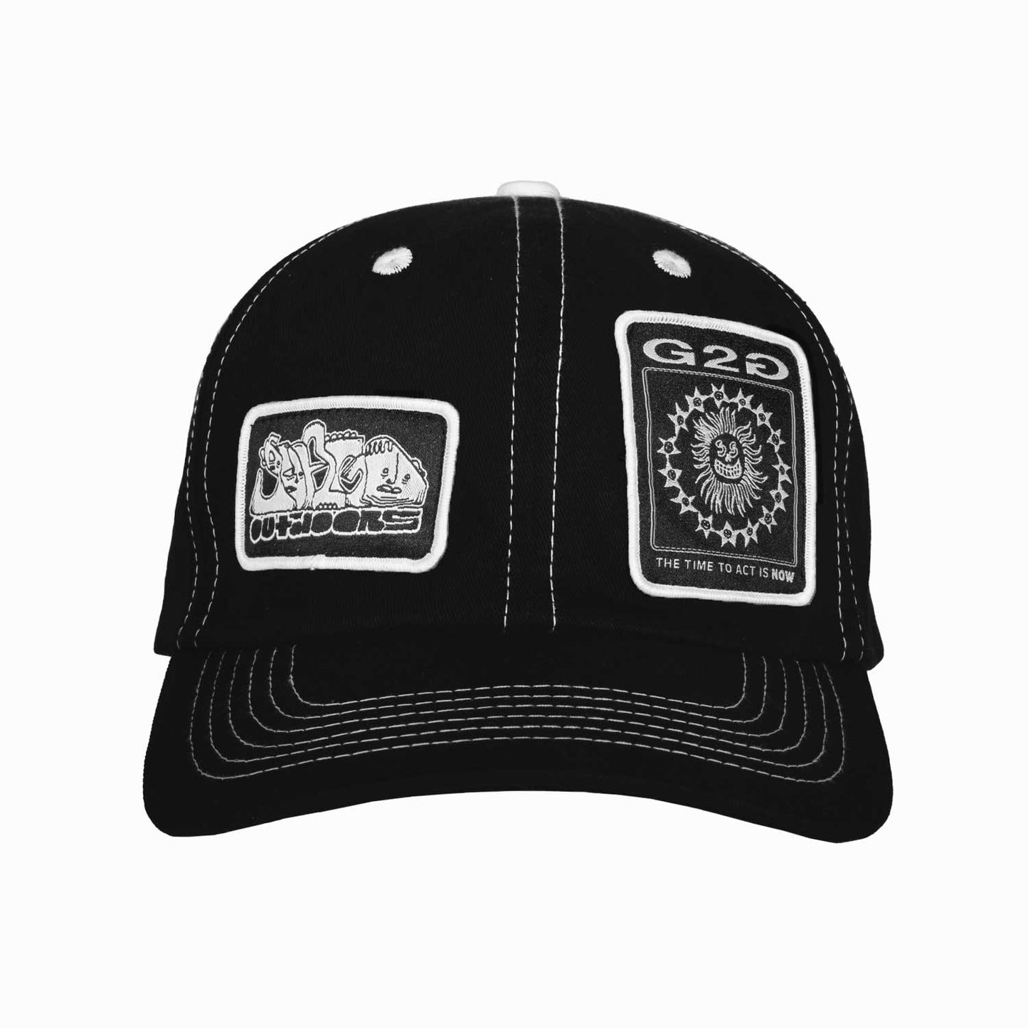 Black patch hat