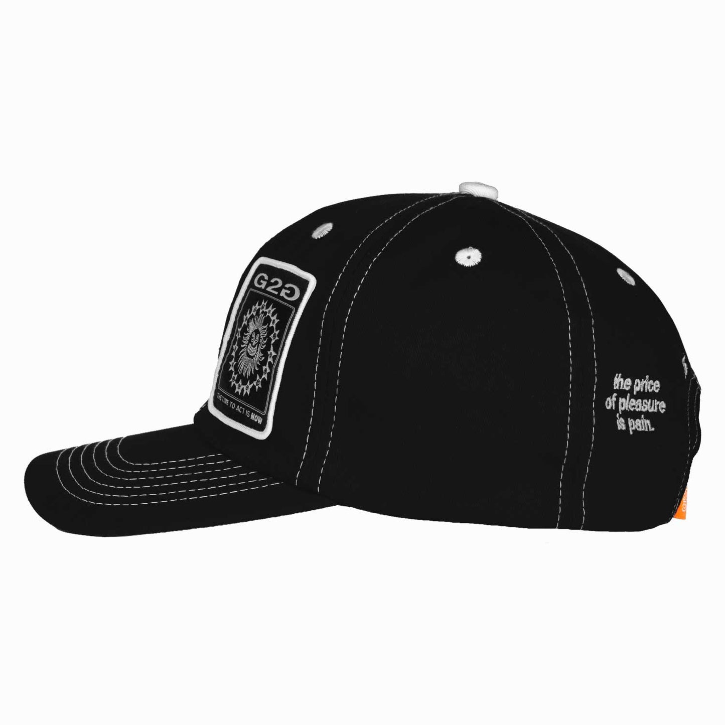 Black patch hat