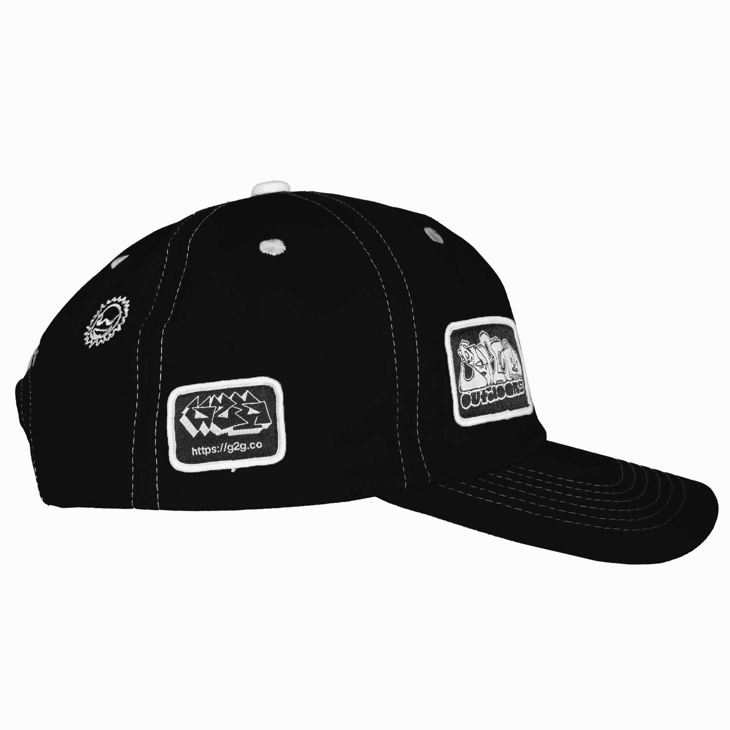 Black patch hat