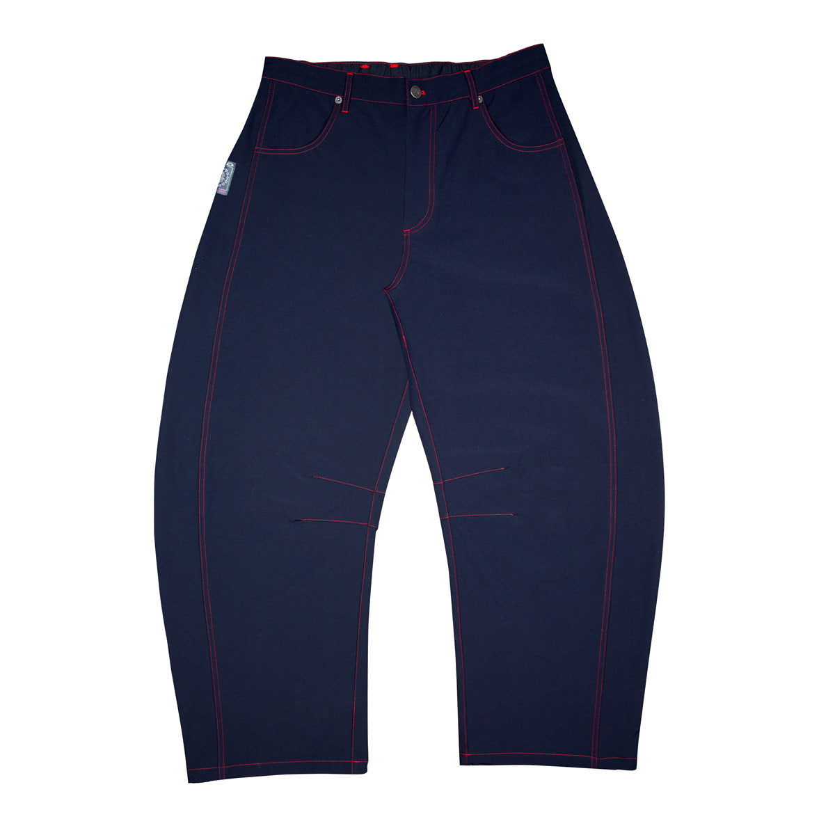 Contrast Stitch Barrel Pants