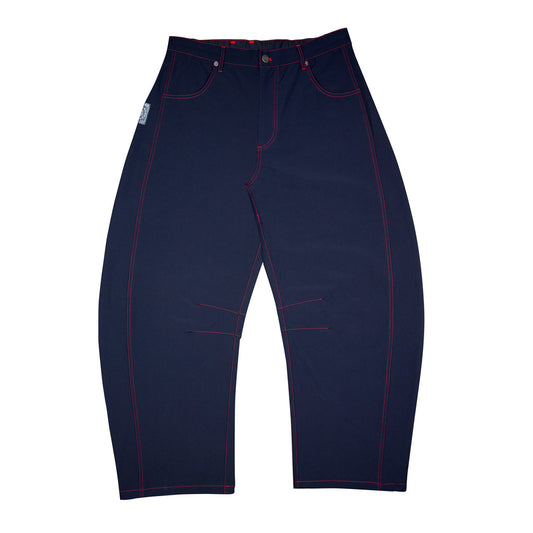Contrast Stitch Barrel Pants