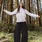 Contrast Stitch Barrel Pants