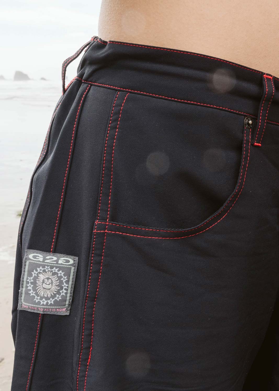 Contrast Stitch Barrel Pants